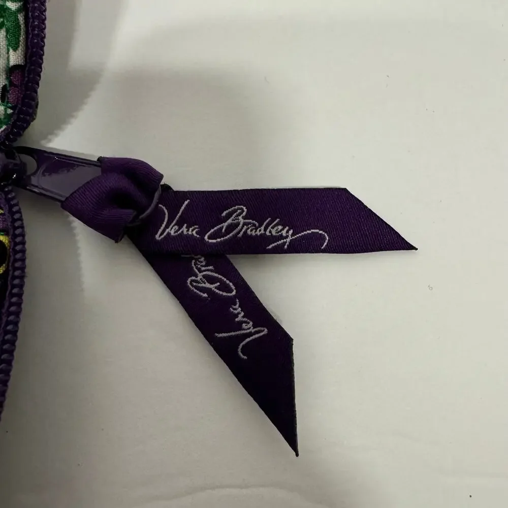 Vera Bradley Viva La Vera All In One Zipper Wallet Wristlet Green Purple Floral